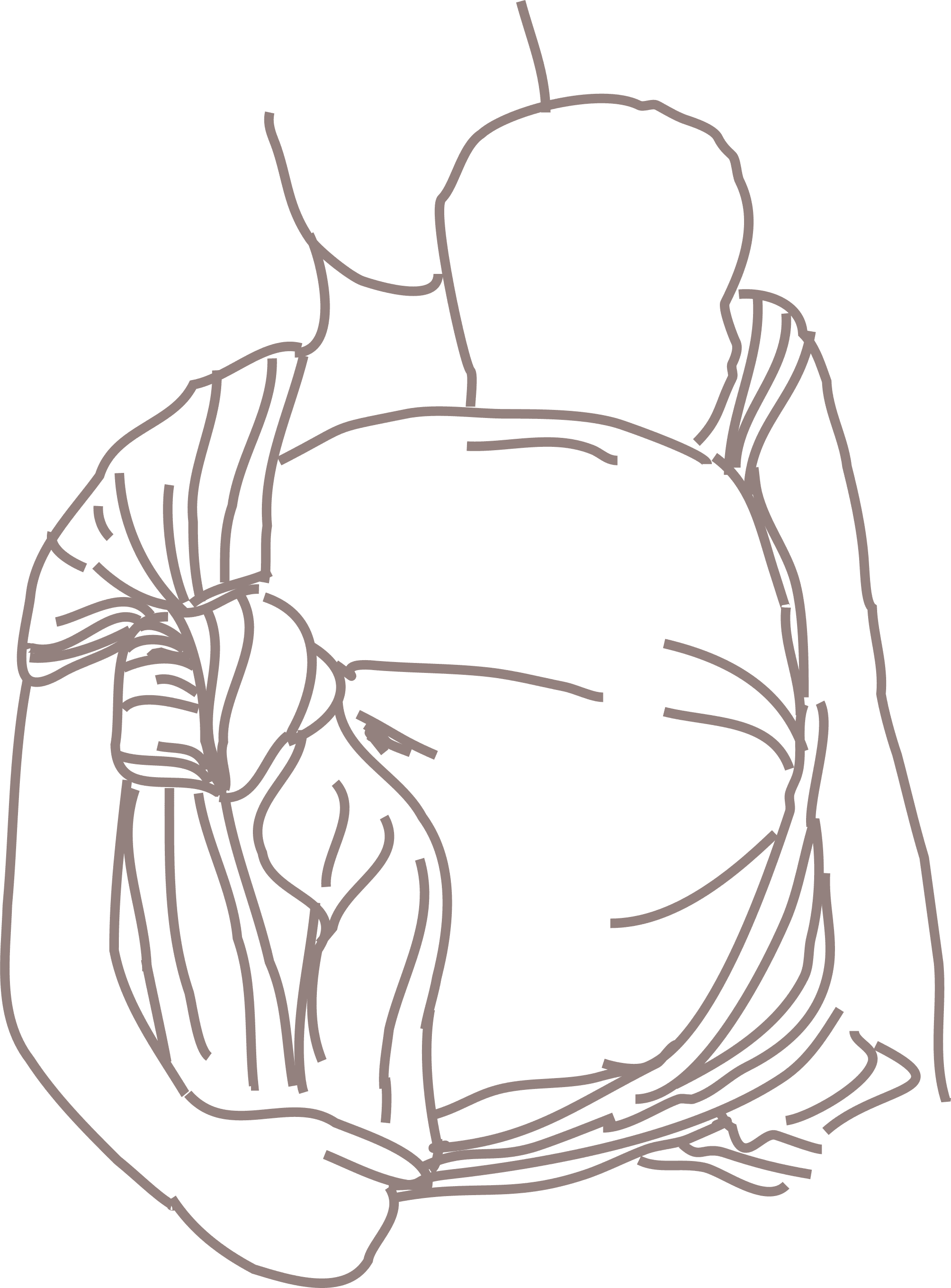 Front Wrap Cross Carry Tied at Shoulder